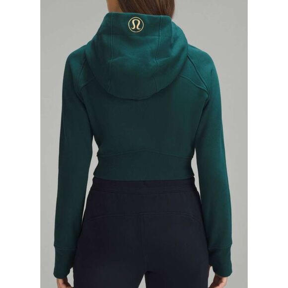 Lululemon W3HKJS Women's Sz 4 Teal/Gold Scuba Full-Zip Cropped Hoodie *Rare - Picture 11 of 12